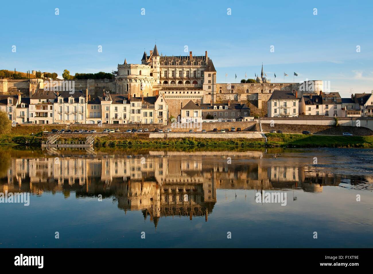 Francia, Indre et Loire, la Valle della Loira sono classificati come patrimonio mondiale dall' UNESCO, Chateau d'Amboise Foto Stock