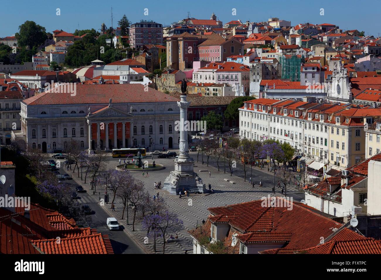 Il Portogallo, Lisbona, Praτa Dom Pedro IV Foto Stock