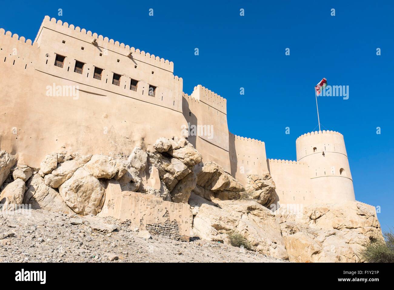 Il sultanato di Oman, gouvernorate di Al-Batina, Nakhal, il fort di Al Husn Heem Foto Stock