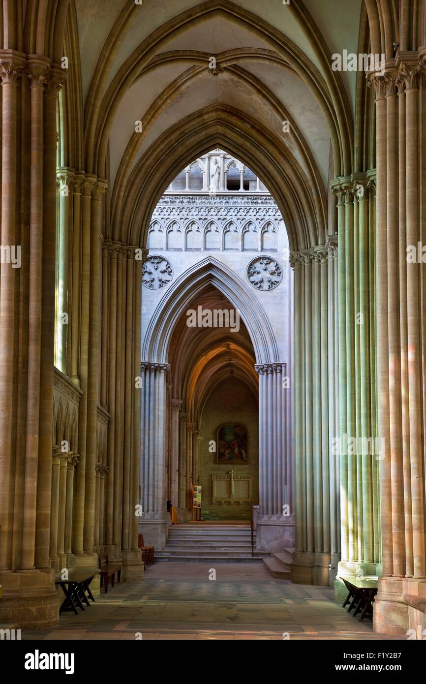 Francia, Calvados, Bayeux, la cattedrale di Notre Dame Foto Stock