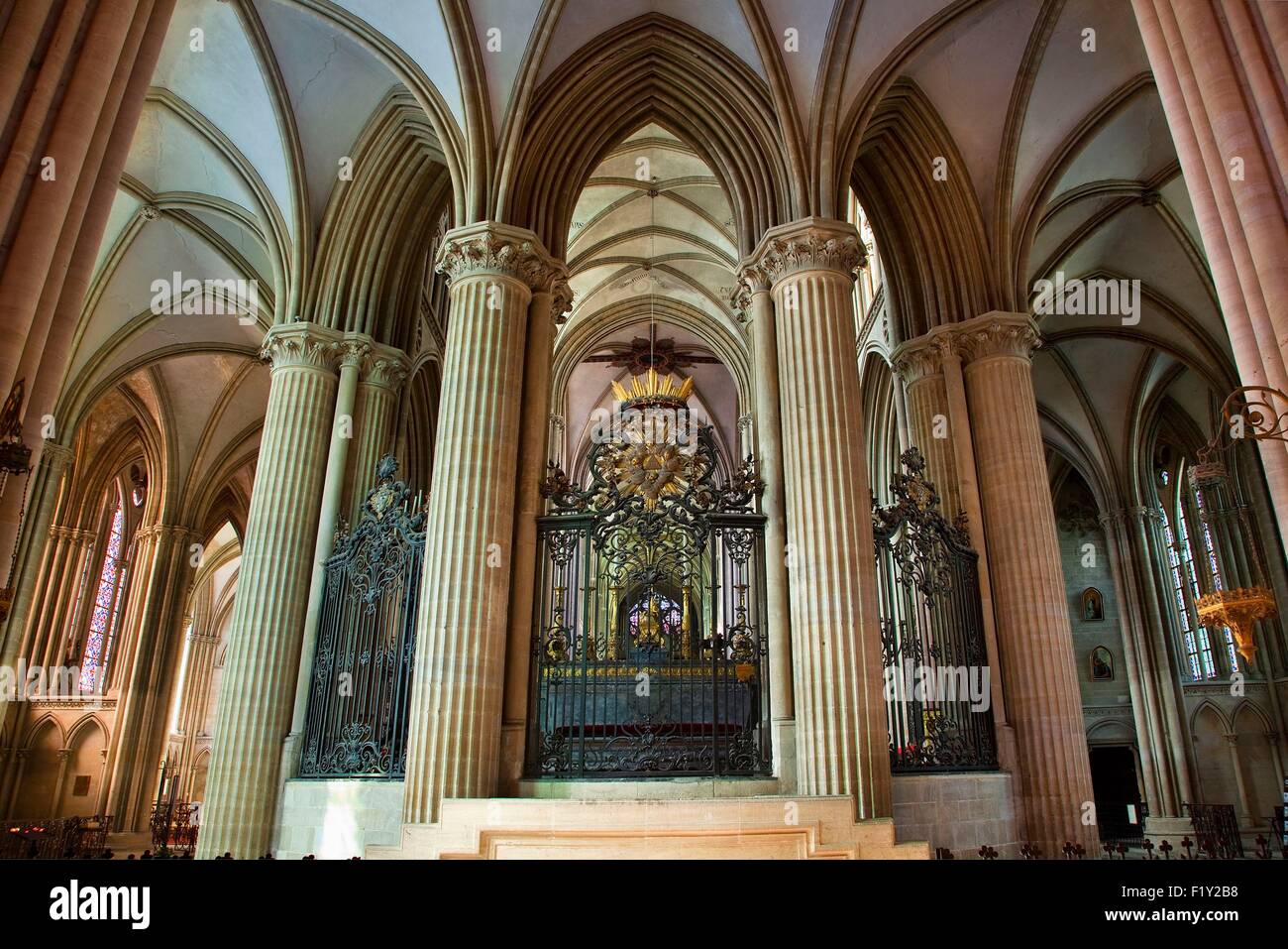 Francia, Calvados, Bayeux, la cattedrale di Notre Dame Foto Stock