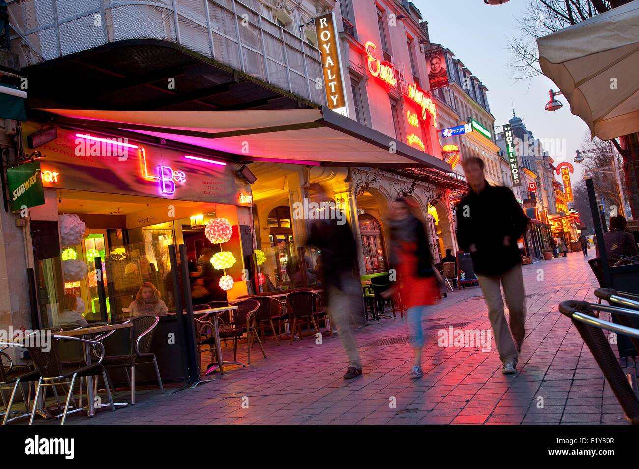 Francia, Marne, Reims, Place Drouet d'Erlon (Drouet d'Erlon square) Foto Stock