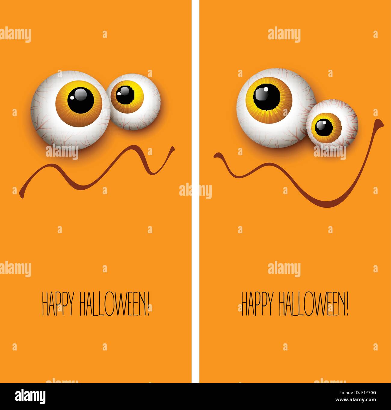 Funny Halloween greeting card monster gli occhi. Illustrazione Vettoriale Illustrazione Vettoriale