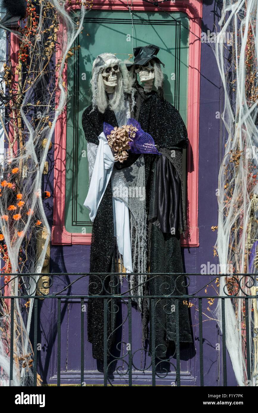 Stati Uniti, Louisiana, New Orleans, decorazioni di Halloween Foto Stock