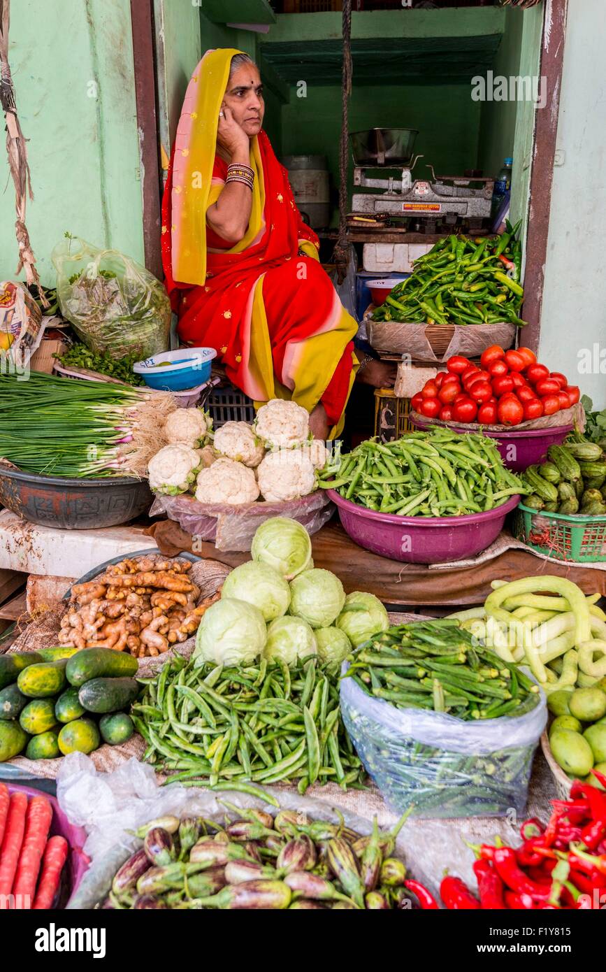 India Rajasthan, Nagaur, il mercato principale Foto Stock