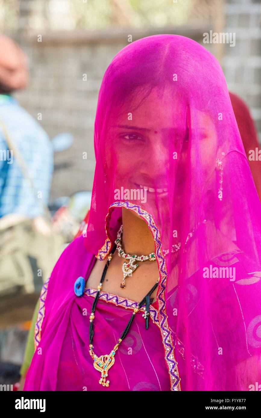 India Rajasthan, Ranakpur, gli agricoltori locali fair Foto Stock