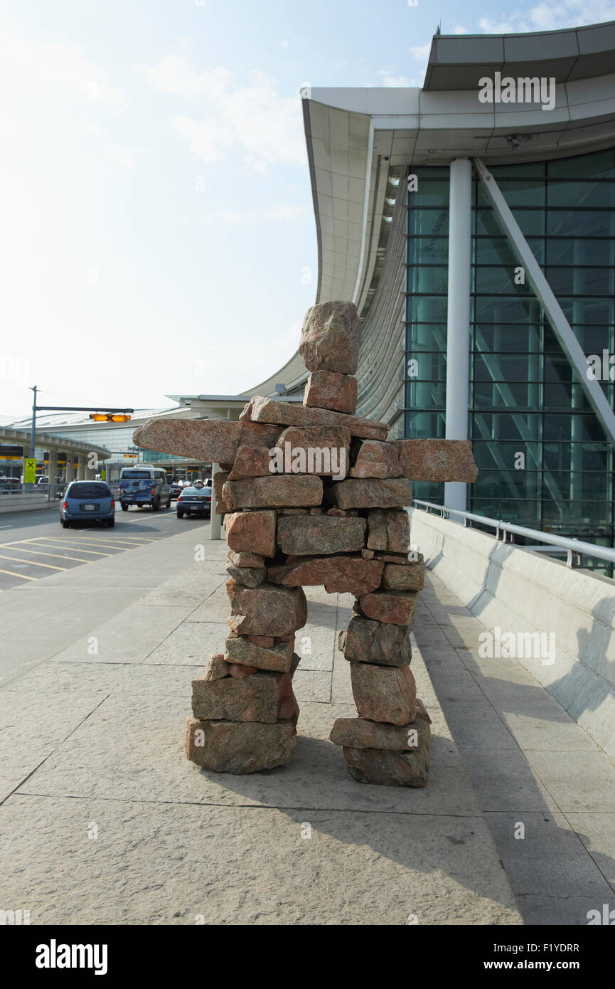 Canada,Toronto,Inukshuk,l'Aeroporto Pearson Foto Stock