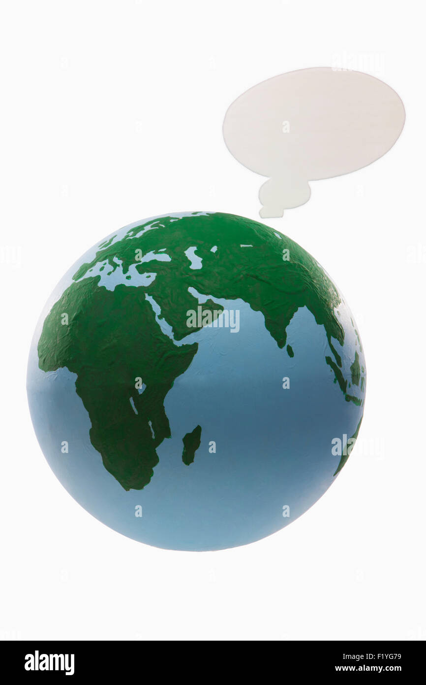 Ambiente,Globe,il pianeta terra,discorso bolla Foto Stock