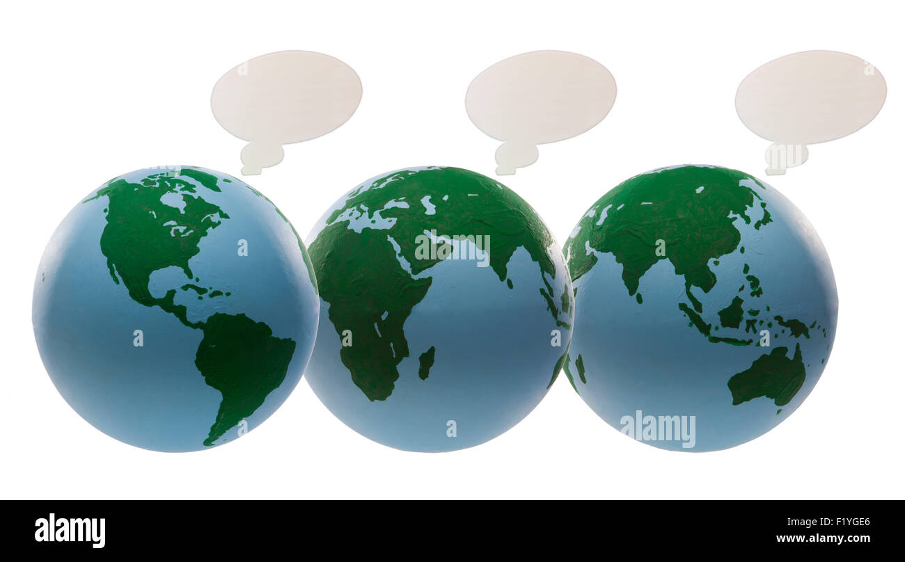 Ambiente,Globe,il pianeta terra,discorso bolla Foto Stock