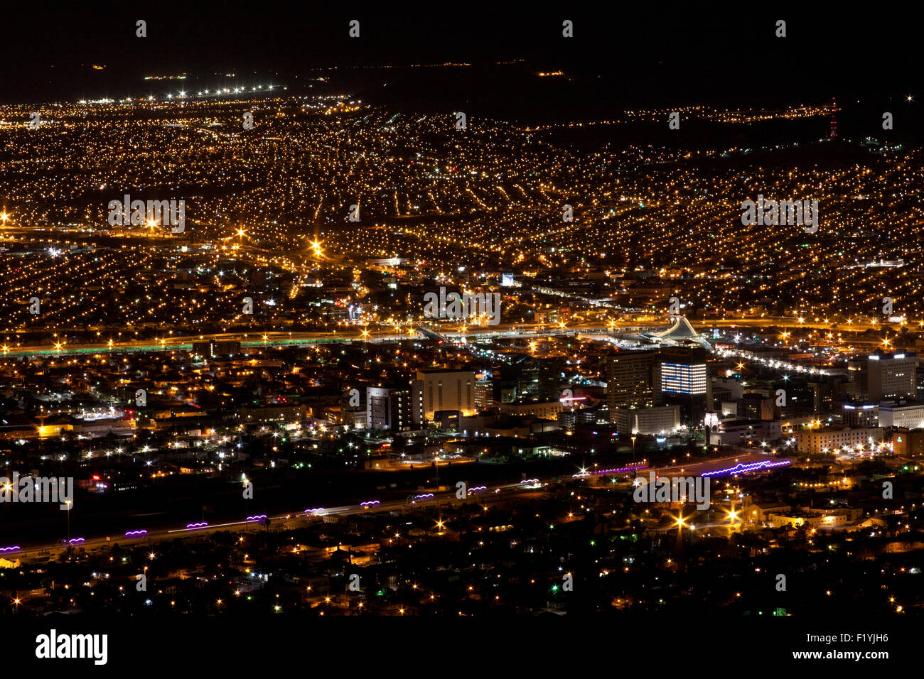 El Paso-Juarez luci della città-1 Foto Stock