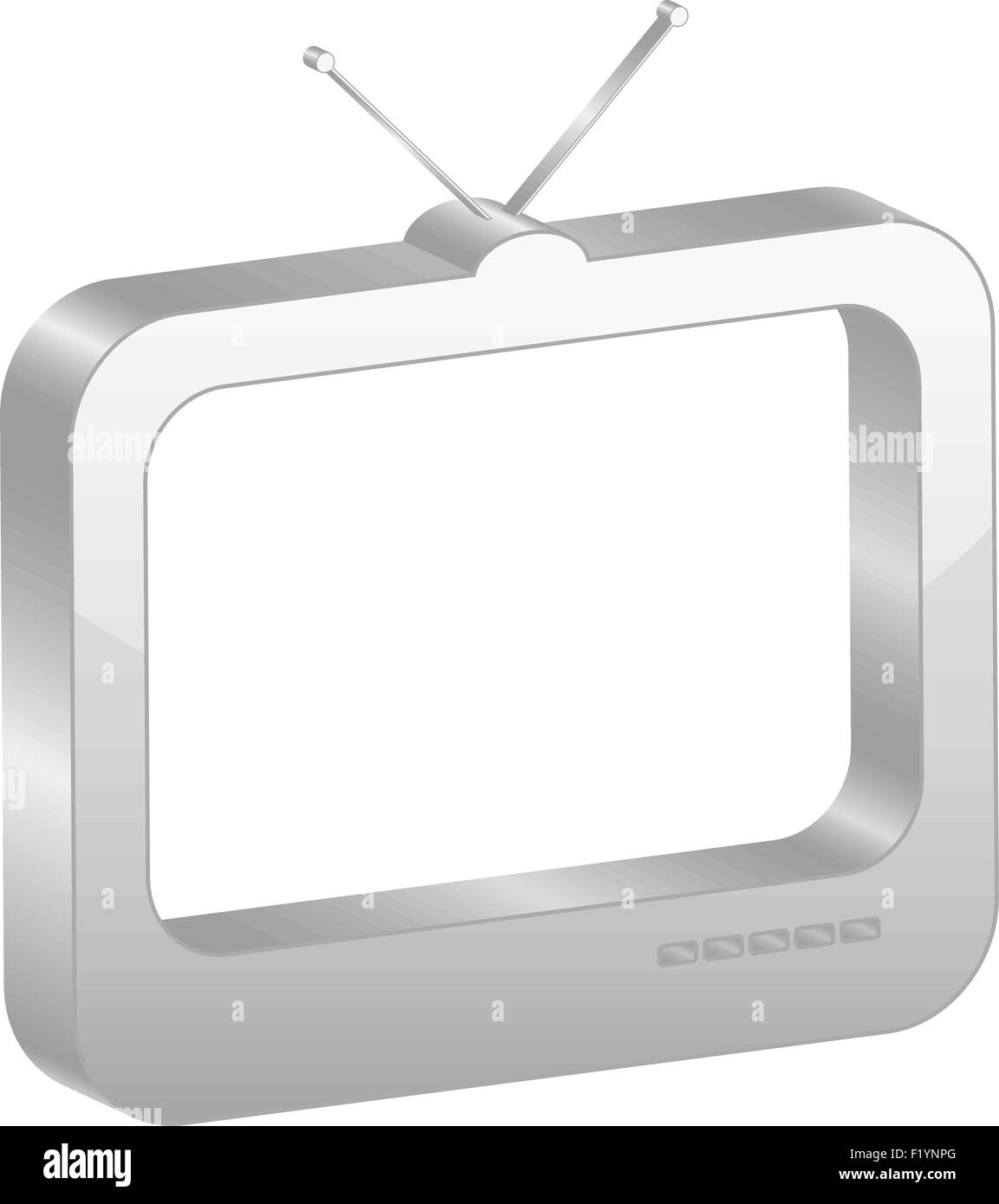 Grigio simbolo Tv su uno sfondo bianco. Illustrazione Vettoriale. Illustrazione Vettoriale