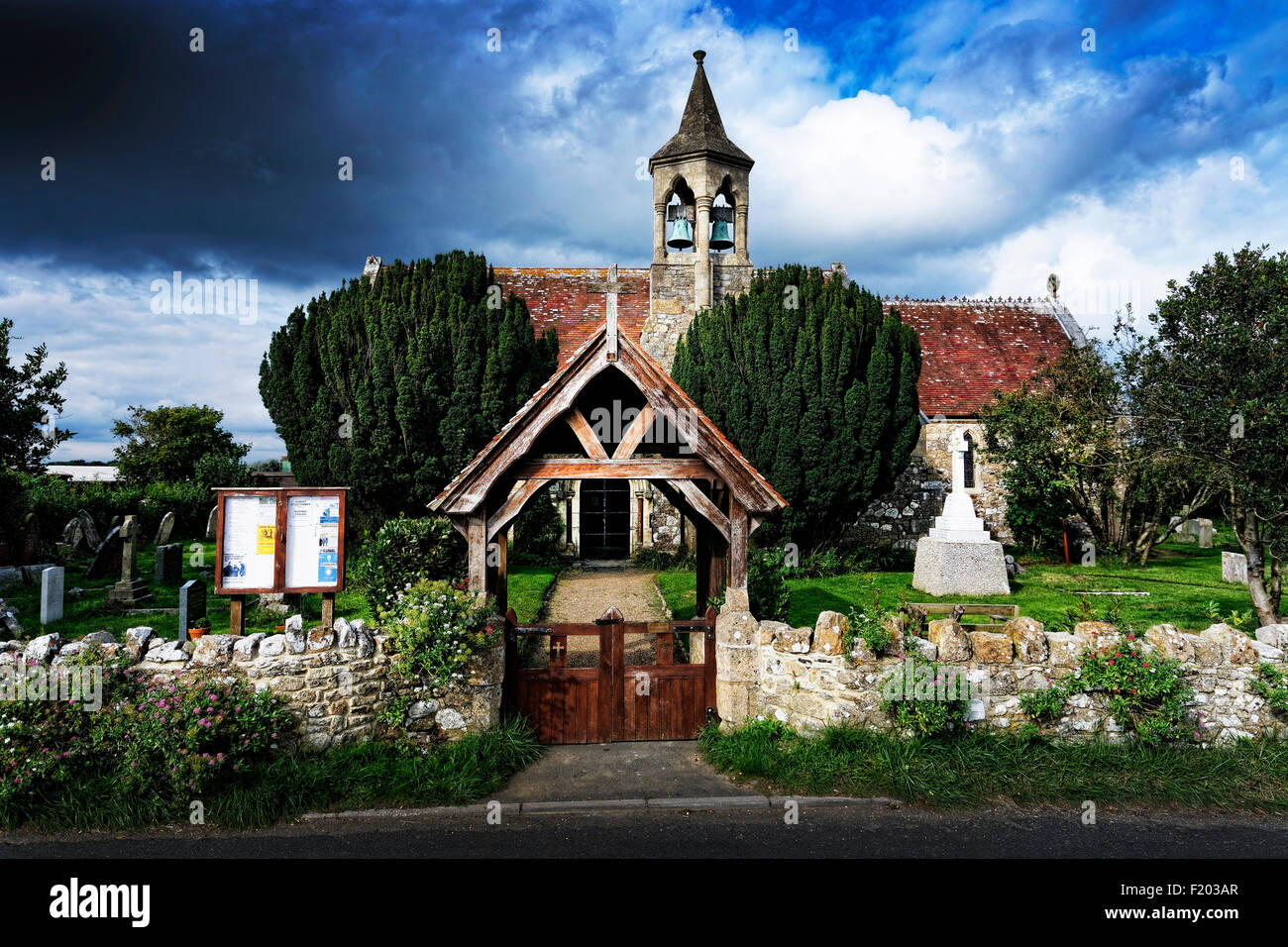 Il nuovo 1871 chiesa a Thorley, Isle of Wight, 1 miglio dal sito di una chiesa abbandonata nel 1871. Foto Stock