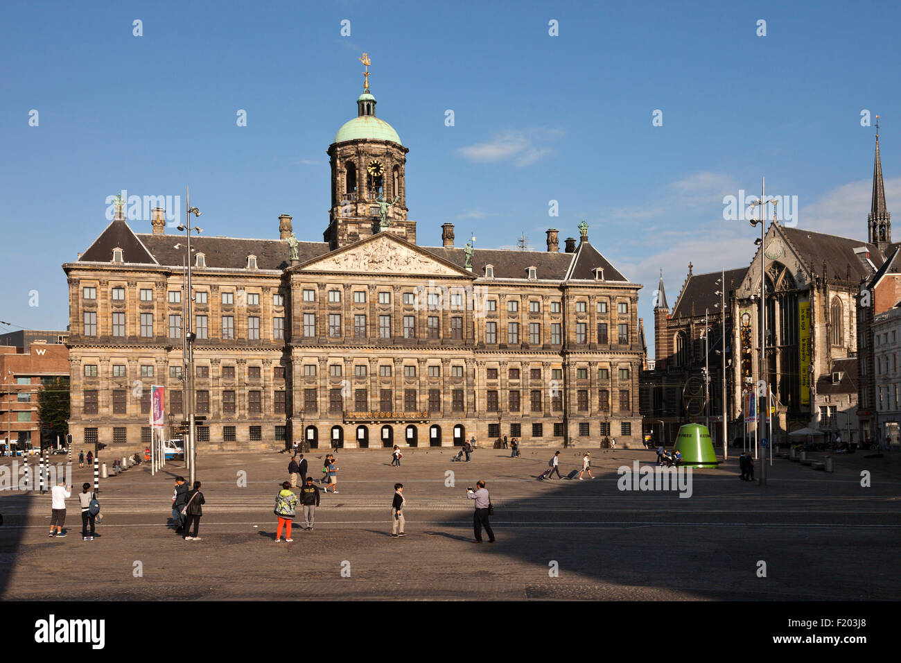Il Palazzo Reale e la Piazza Dam, Amsterdam, Olanda Settentrionale, Paesi Bassi, Europa Foto Stock