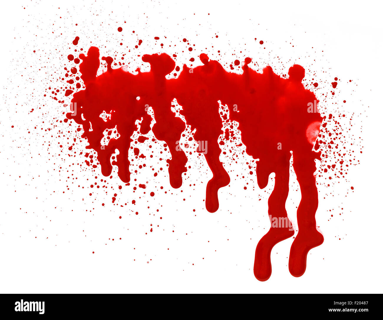 Le gocce di sangue e splatter. Foto Stock