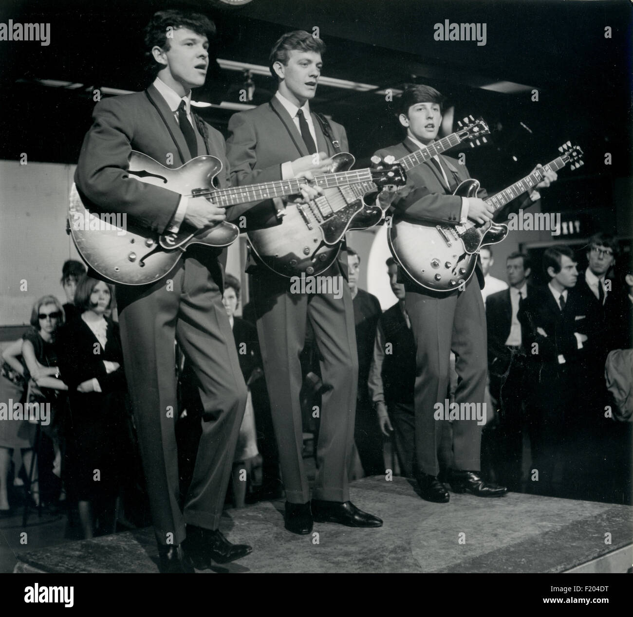 Le fortune UK pop sul trio pronto,costante,ANDARE nel giugno 1963. Da sinistra: Rod Allen, Glen Dale, Barry Pritchard. Foto Tony Gale Foto Stock