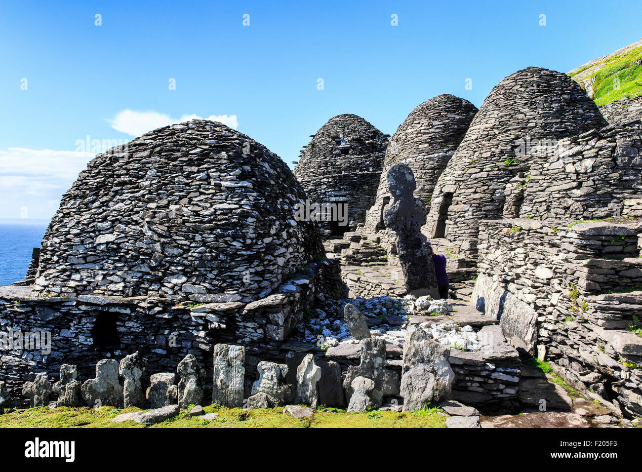 Skellig Michael isola dell' Irlanda Foto Stock