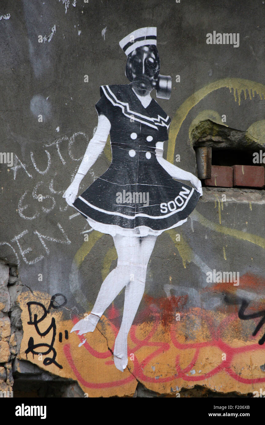 Street Art, Berlin-Mitte. Foto Stock