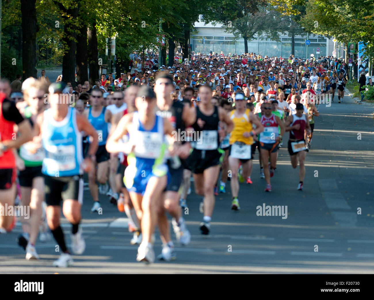 Marathonläufer a Berlino Foto Stock