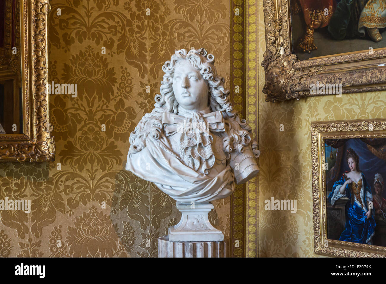 Busto di Grand Dauphin Louis de France (1661-1711) nel Palazzo di Versailles (castello), nei pressi di Parigi, Francia Foto Stock