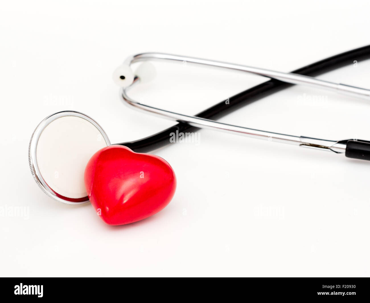 Stethoskop mit Herz Foto Stock