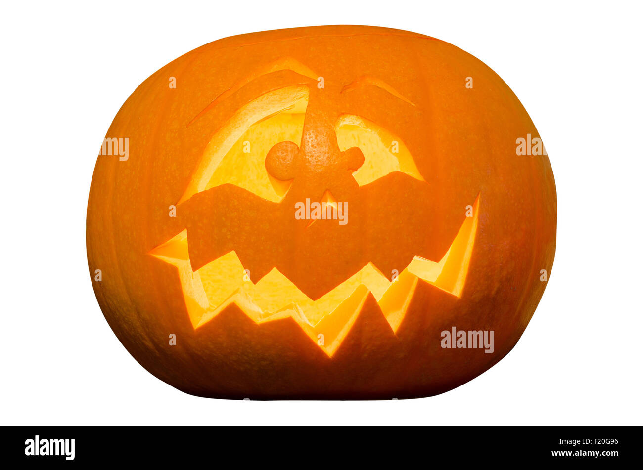 Halloween decorativi Pumpking isolati su sfondo bianco Foto Stock