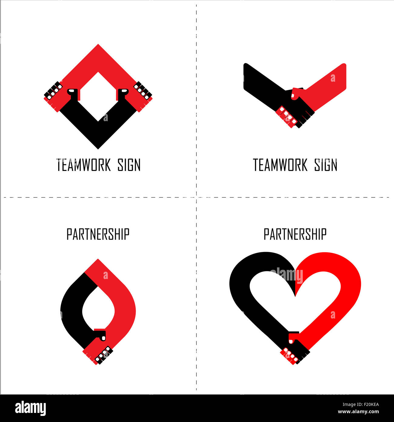 Abstract di handshake logo design modello. Il concetto di business.Il simbolo di partenariato. Foto Stock