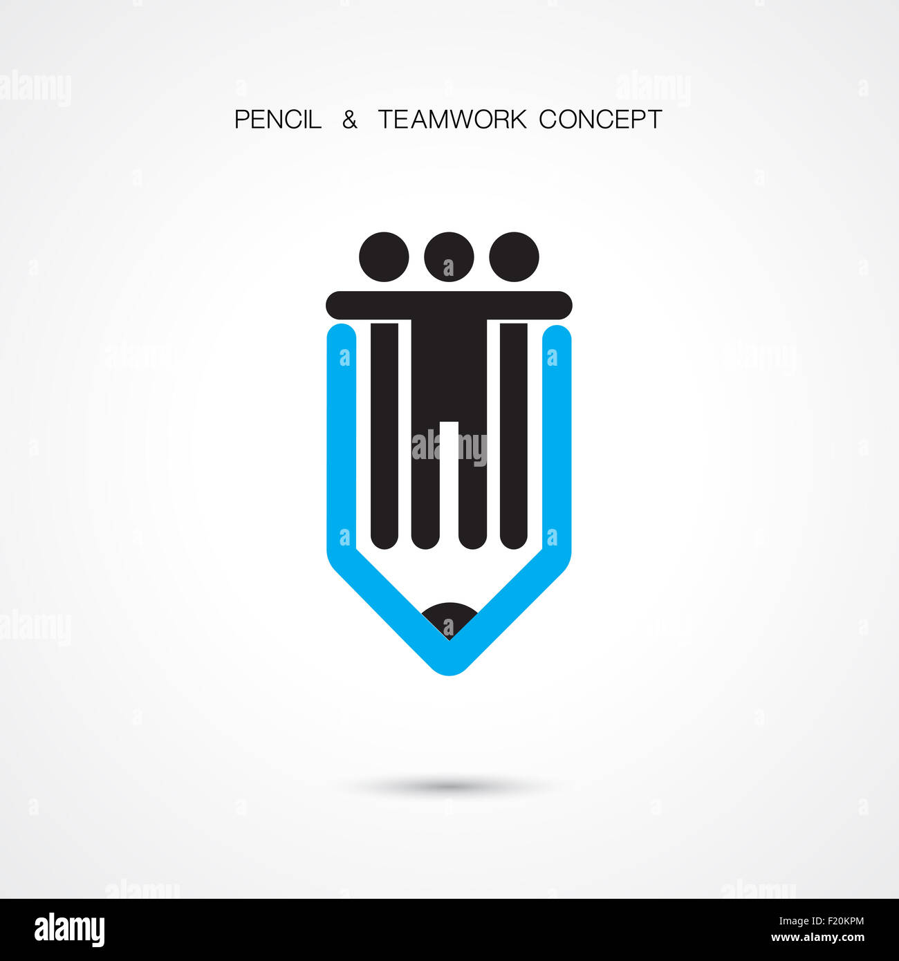 Matita creativi e persone icona logo astratto modello di disegno. Aziendale Corporate logotipo creativo simbolo. Foto Stock