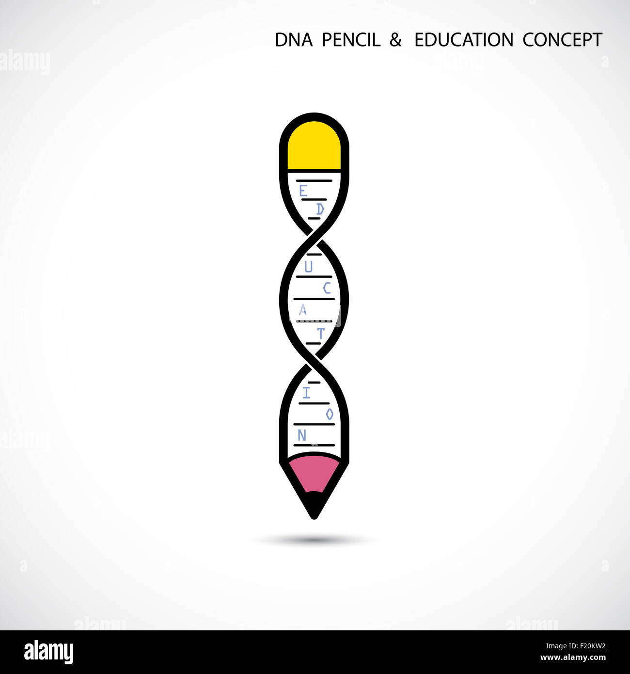Matita creativa e simbolo di DNA. L'istruzione e la concezione di business. Foto Stock