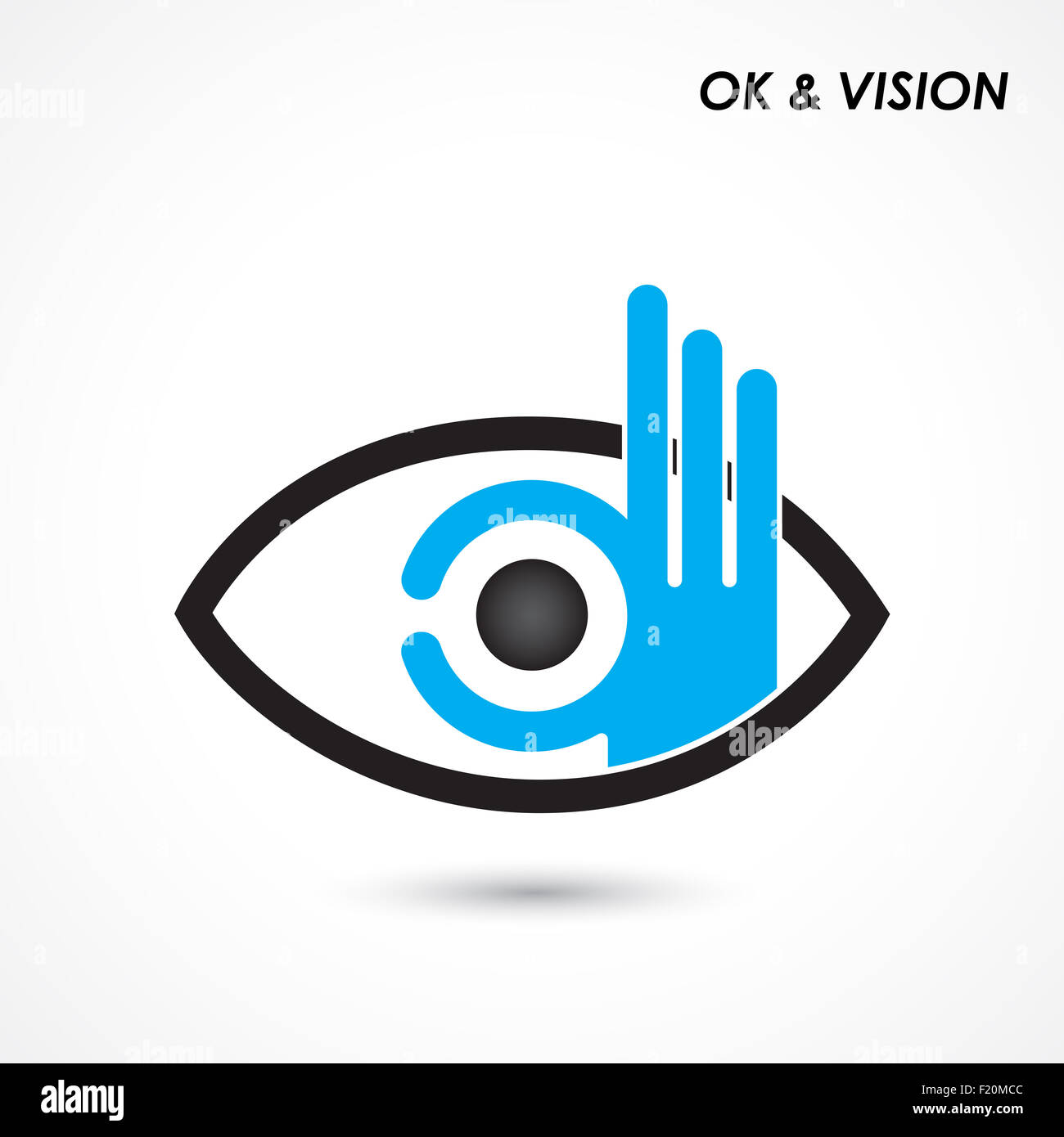 Ok mano con segno dell'occhio. Business e concetto di visione. Logo della  società,lato simbolo Ok icona. Logo creativo del modello di progettazione  Foto stock - Alamy