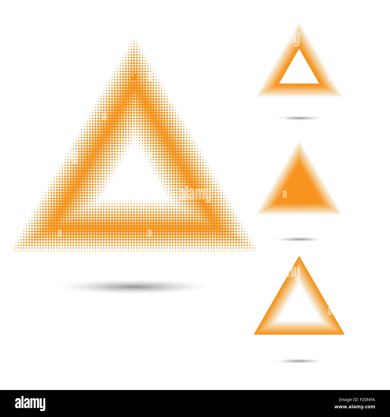 Set di mezzitoni astratto gli elementi di design,forma triangolare. Foto Stock