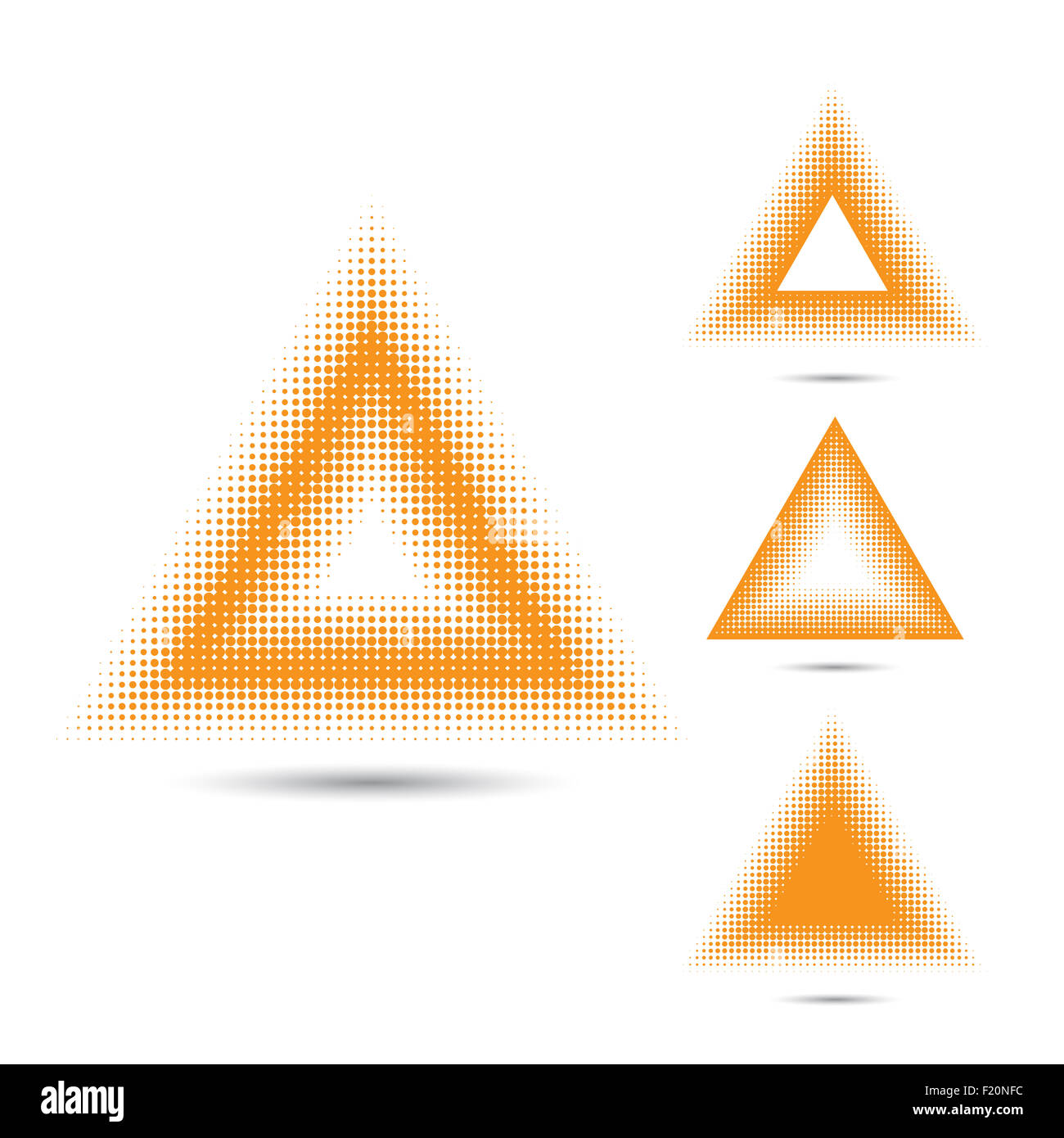 Set di mezzitoni astratto gli elementi di design,forma triangolare. Foto Stock