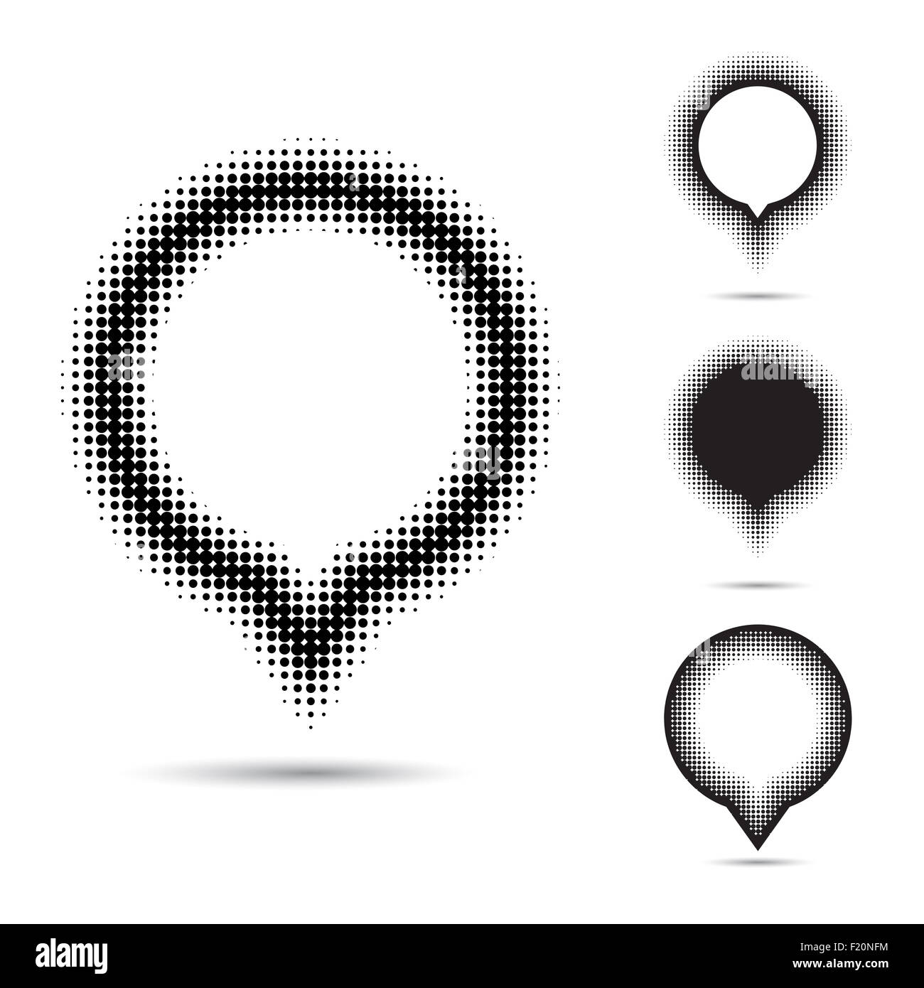 Set di mezzitoni astratto gli elementi di design. Foto Stock