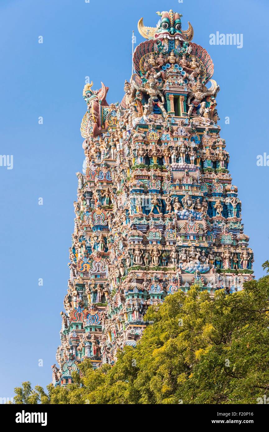 India, Tamil Nadu, Madurai, il dravidico tempio di Sri Meenakshi Foto Stock