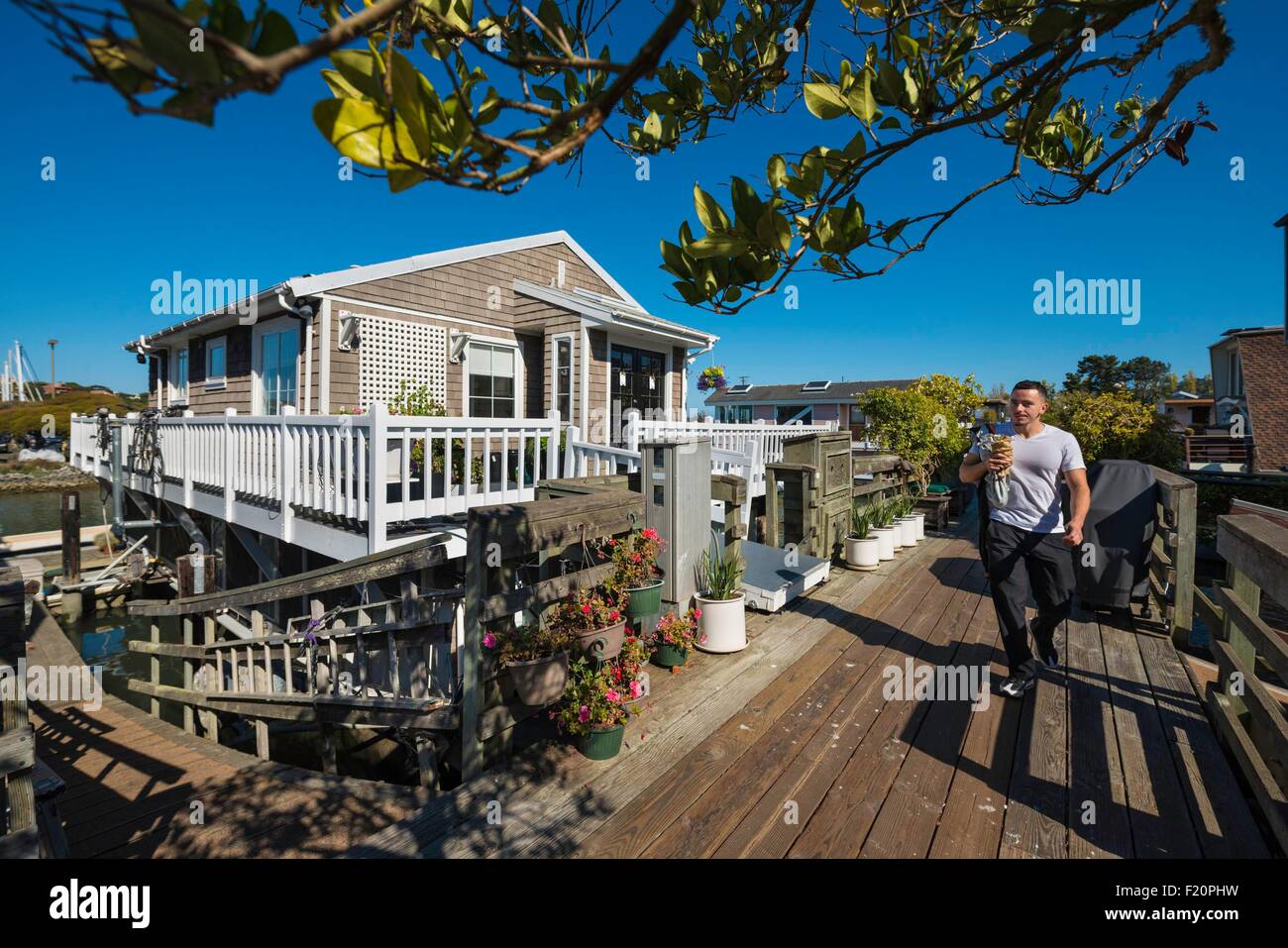 Gli Stati Uniti, California, periferia nord di San Francisco, houseboats, Mundiya Kepanga Foto Stock