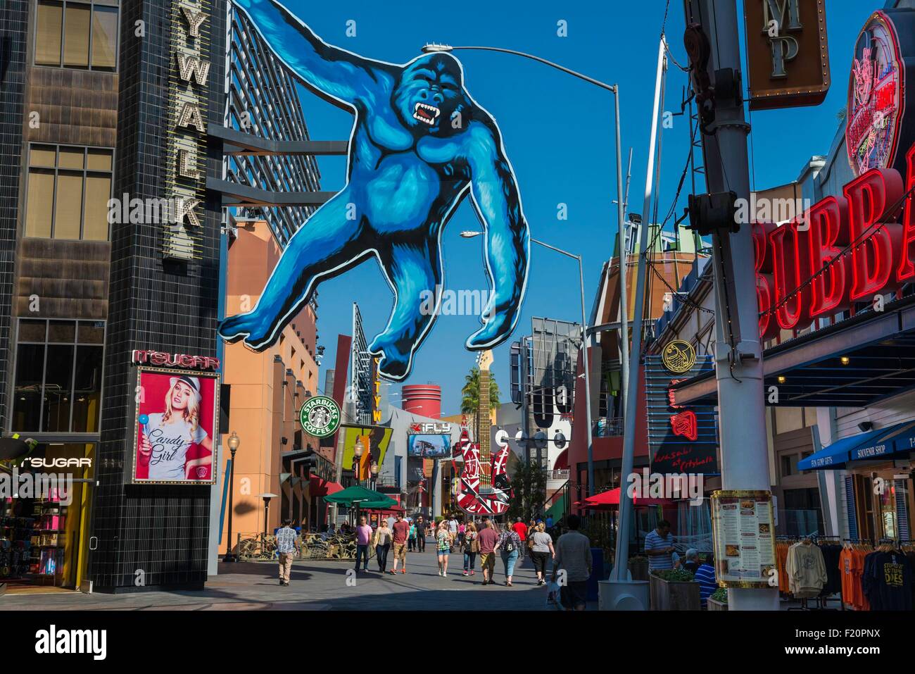 Gli Stati Uniti, California, Los Angeles, Hollywood, gli Universal Studios, la città a piedi Foto Stock