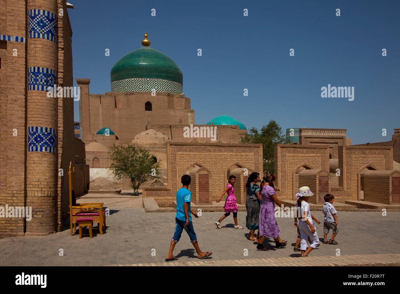 Uzbekistan, Khiva, Itchan Kala città vecchia, classificato come patrimonio mondiale dall' UNESCO Foto Stock
