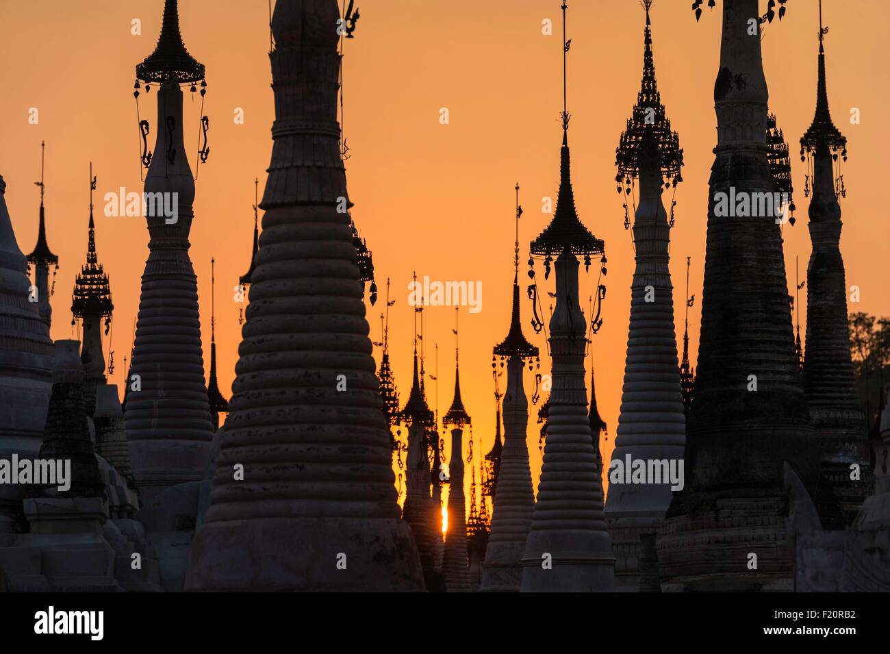 Myanmar (Birmania), stato Shan, Pao la tribù, Kakku, Kakku pagoda dell con il suo stupa 2500 Foto Stock