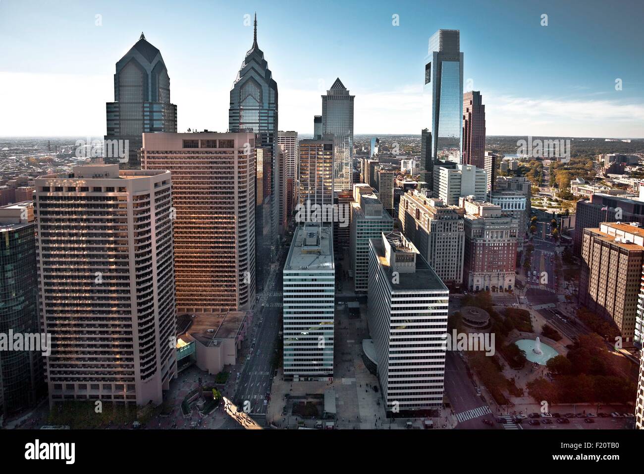 Stati Uniti, Pennsylvania, Philadelphia, centro città Skyline Foto Stock