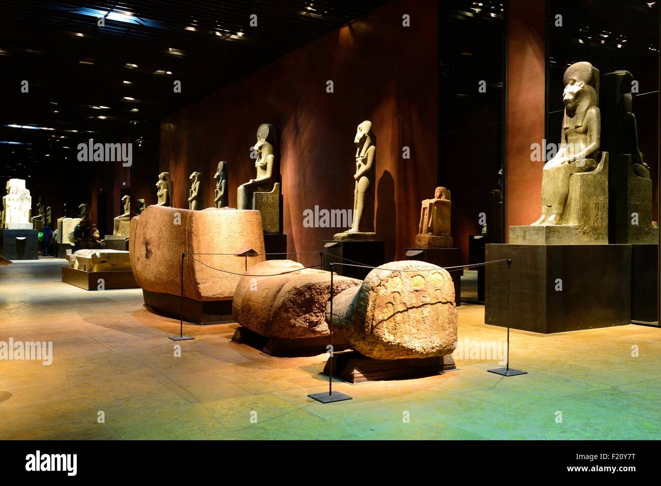 L'Italia, Piemonte, Torino, Museo Egizio hall statue monumentali Foto Stock