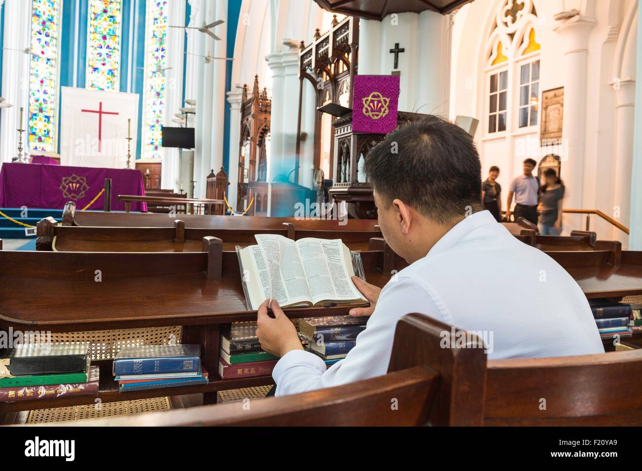 Singapore, centro città, Saint Andrew cathedrale Foto Stock