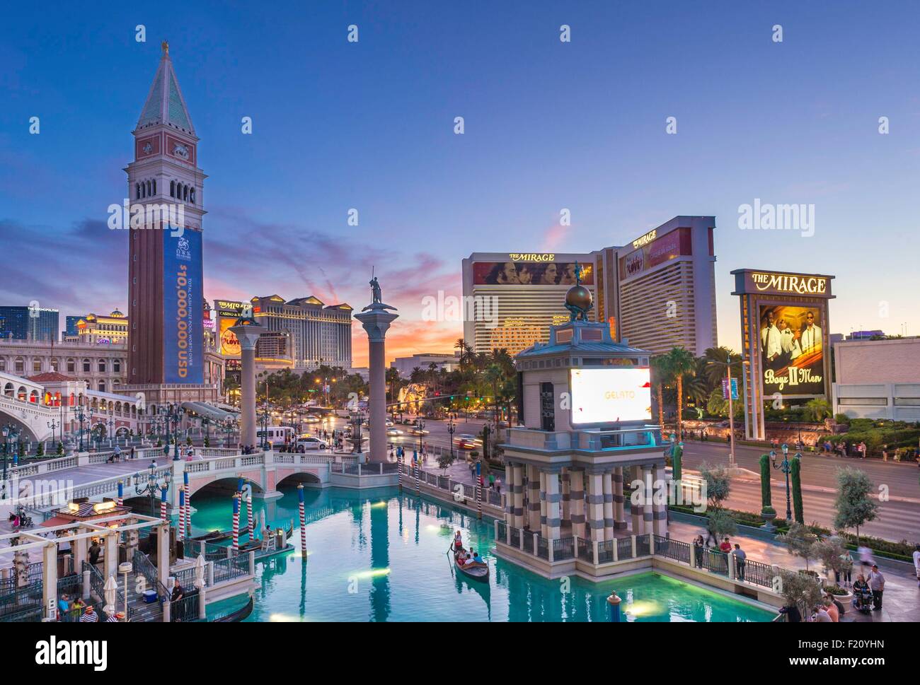 Stati Uniti, Nevada, Las Vegas, gondola al Venetian Hotel Foto Stock
