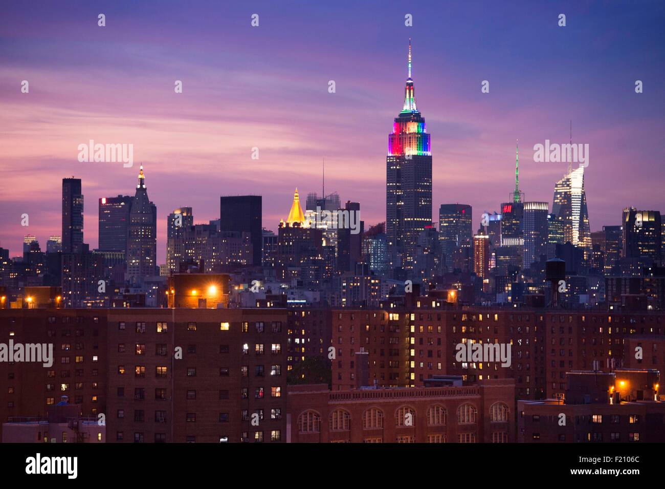 Stati Uniti, New York City, Queens, vista di Manhattan Foto Stock