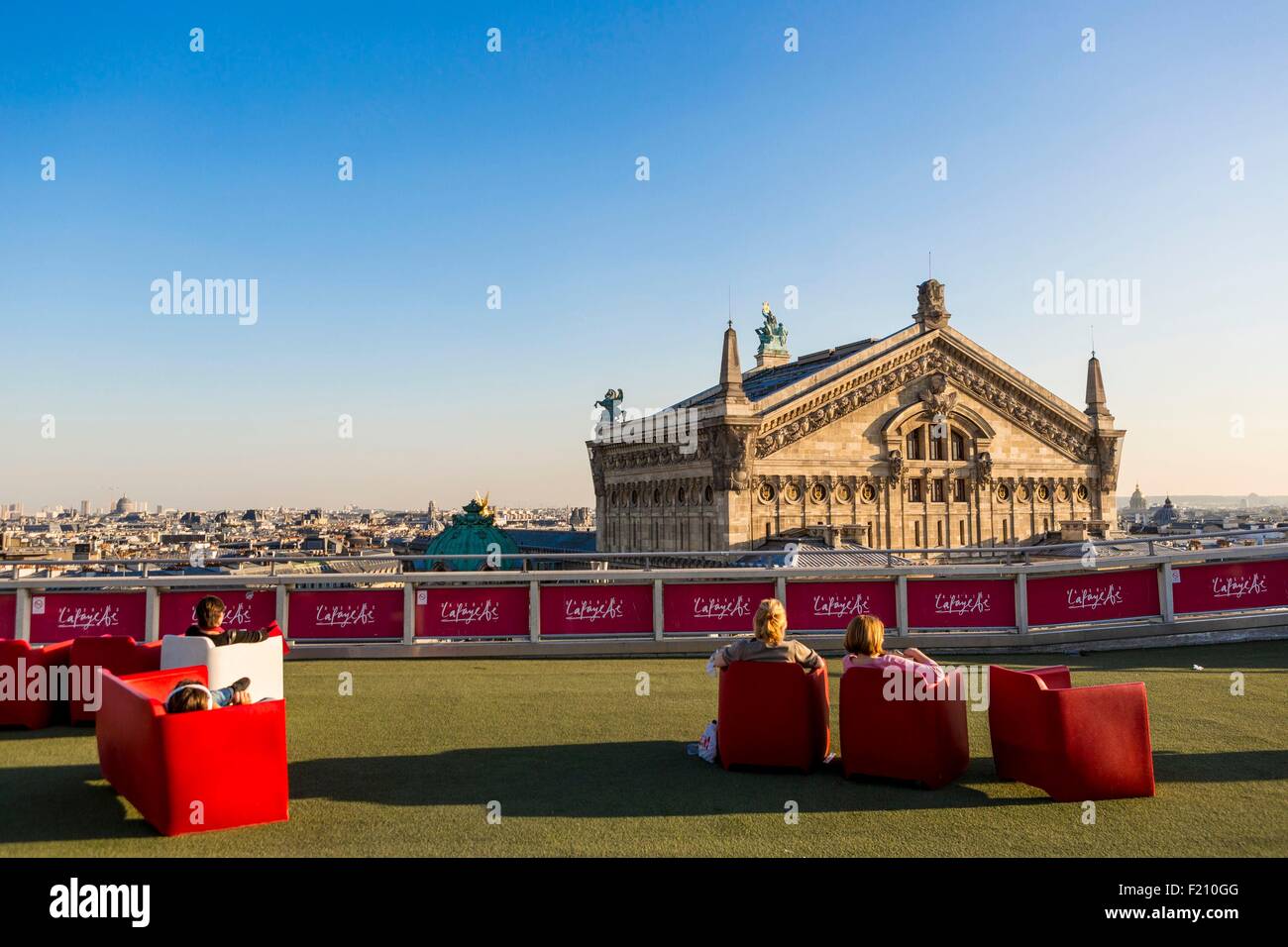 Francia, Parigi, Galeries Lafayette, la terrazza sul tetto Foto Stock