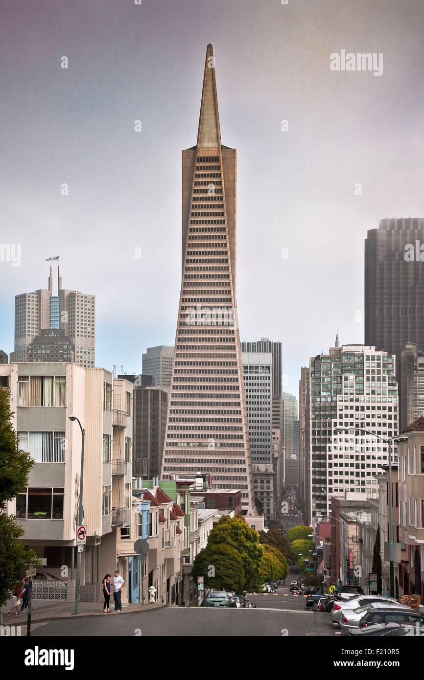 Gli Stati Uniti, California, San Francisco, Columbus Avenue area, Transamerica building meglio conosciuto come il Pyramide Foto Stock