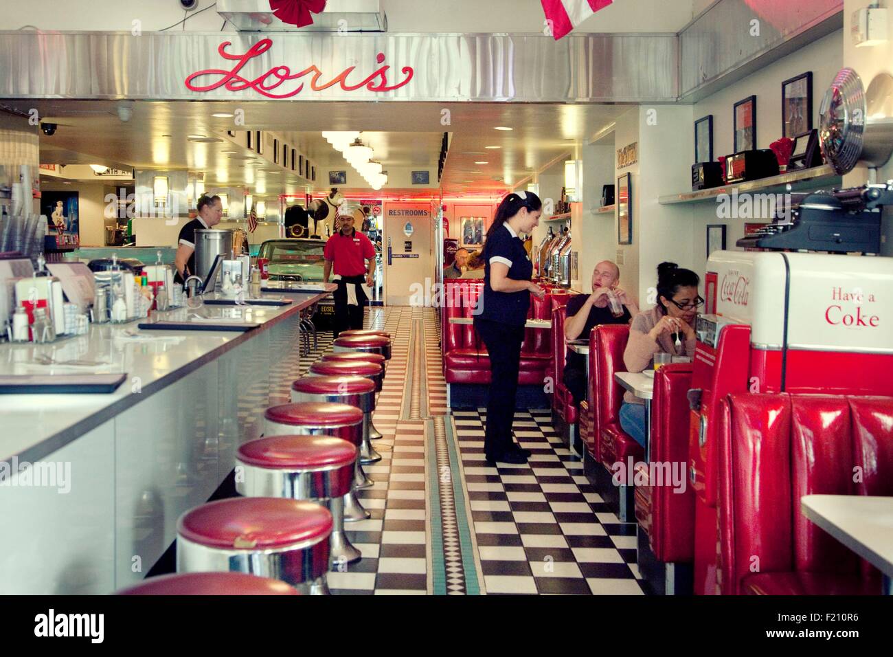 Gli Stati Uniti, California, San Francisco, Loris Diner, tipico american diner Foto Stock