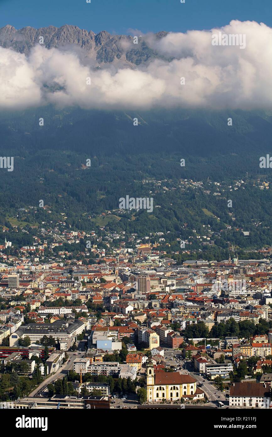 Austria, Tirolo, Innsbruck dal Bergisel Olympic ski jump Foto Stock