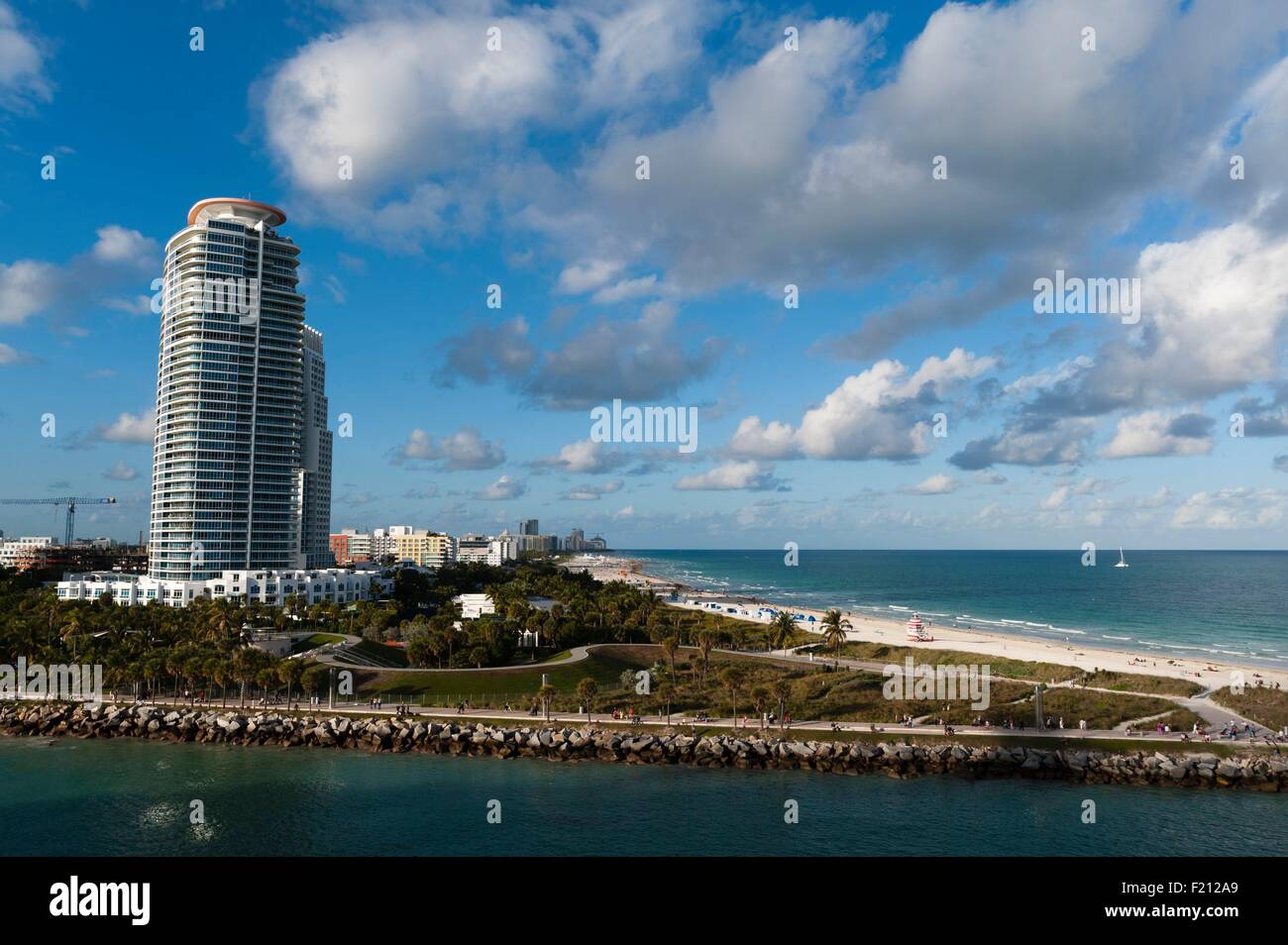 Stati Uniti, Florida, Miami Beach, South Beach (Vista aerea) Foto Stock