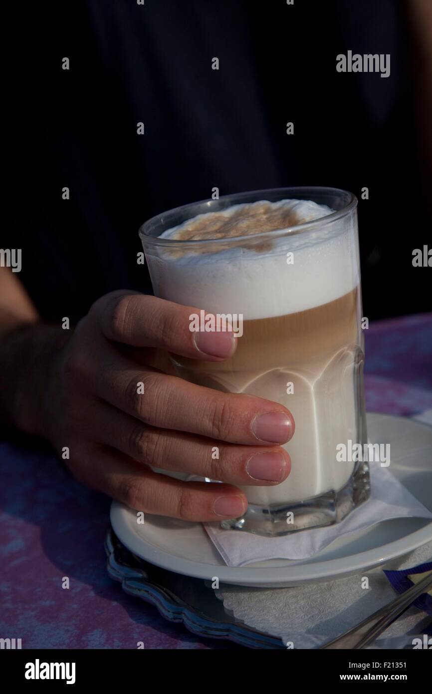 Austria, Austria superiore, Linz, caffè e latte, stile melange Foto Stock