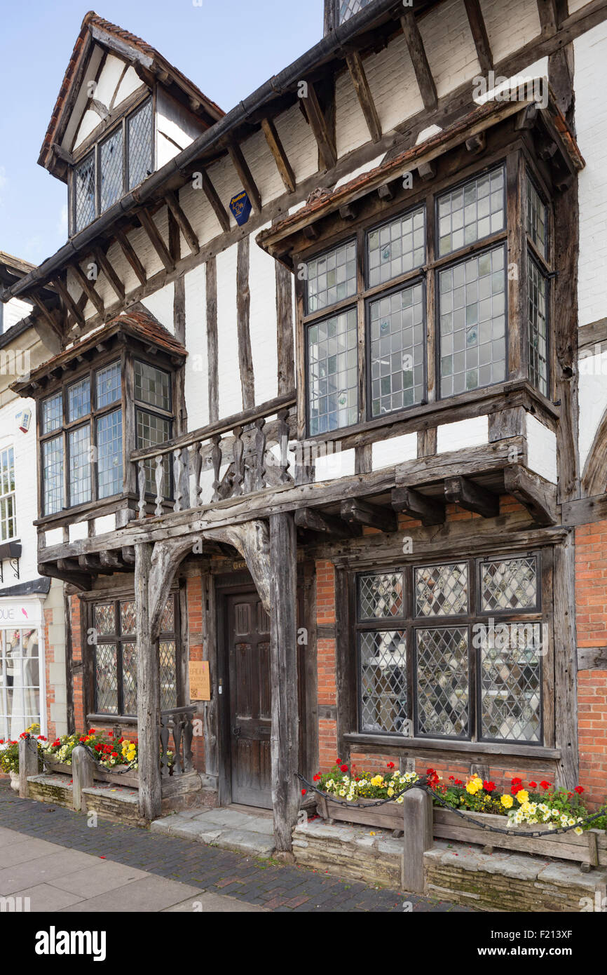 Storico edificio con travi di legno a Henley in Arden, Warwickshire, Inghilterra, Regno Unito Foto Stock