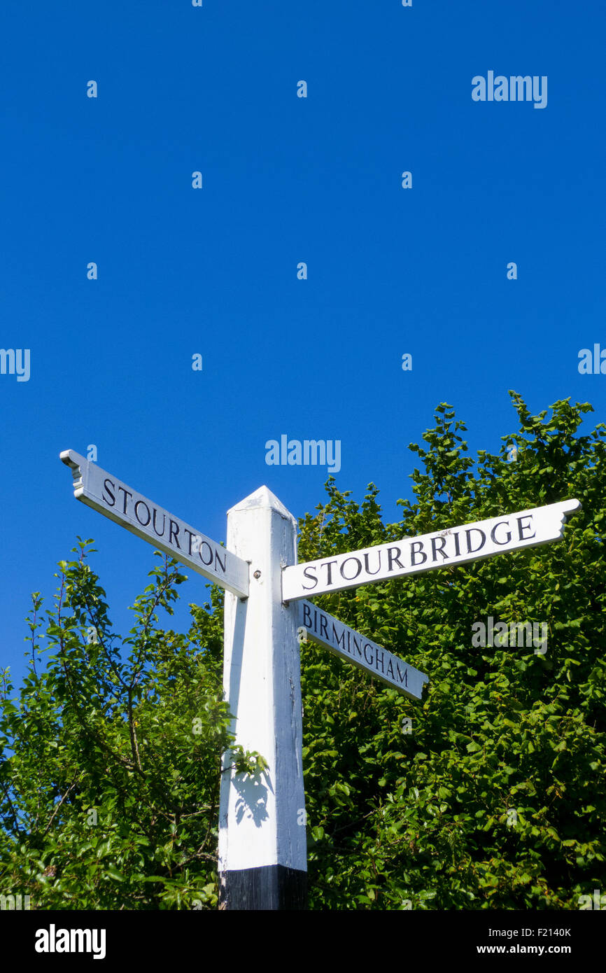 Cartello sul Stourbridge Canal & Stourbridge braccio Canal a Wordsley Junction, Wordsley, West Midlands, England, Regno Unito Foto Stock